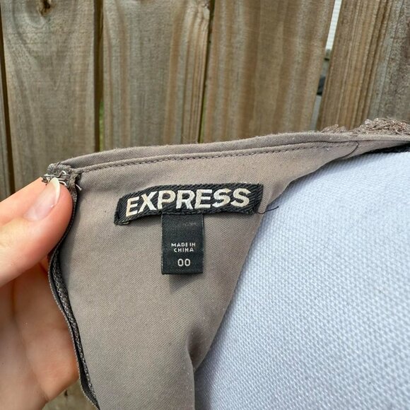 Express Women's Brown and Silver Dress - Picture 4 of 4